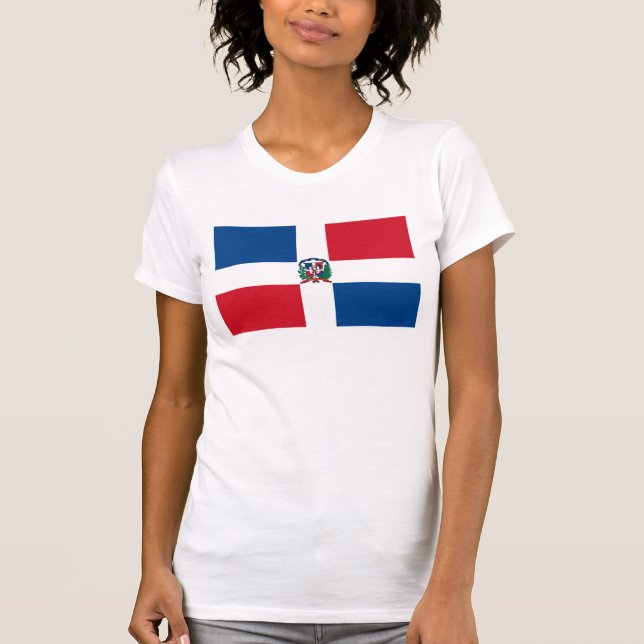 Dominikanischer Flagge T - Shirt (Vorderseite)