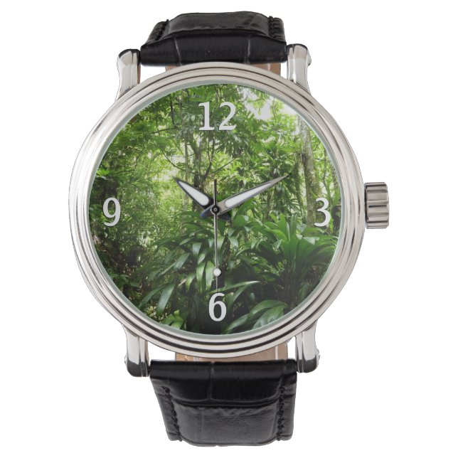 Dominikanischer Regenwald I Tropische Natur Armbanduhr (Vorderseite)