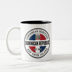 Dominikanischer Reisepass-Stempel Karibisches Er Zweifarbige Tasse