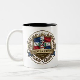 Dominikanisches Erbe Wappen | Karibischer Stolz Zweifarbige Tasse