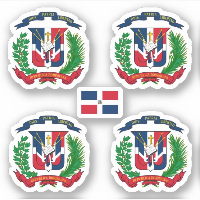Dominikanisches Wappen Aufkleber (Vorderseite)