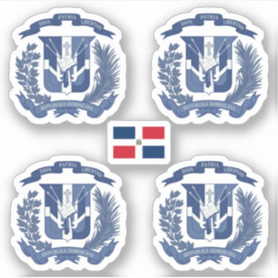Dominikanisches Wappen - blaue Fassung Aufkleber