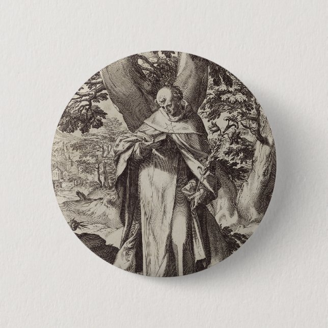 Dominischer Katholischer Priester Button (Vorderseite)