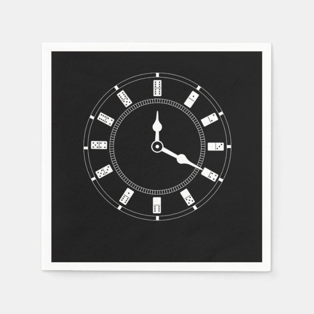 Domino Clock Dominoes Tiles Puzzler Game Gift Serviette (Vorderseite)