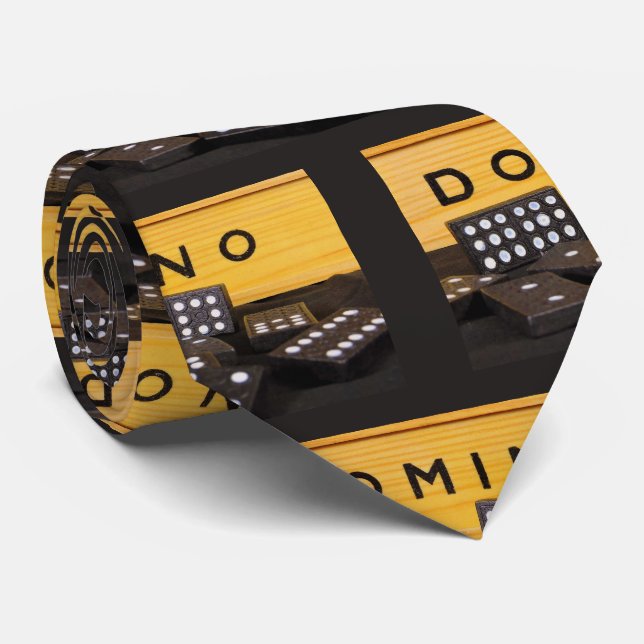 Domino Game Dominos Print Necktie Krawatte (Gerollt)