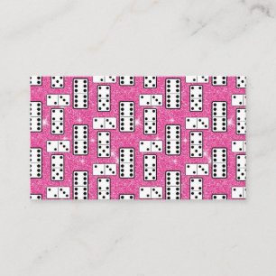 Domino Pieces Dominospiel Spiel Rosa Glitzer Visitenkarte