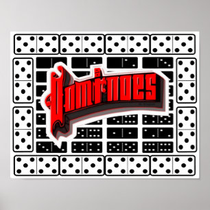 Domino-Spiel-Typografie-Dekor-Plakat Poster