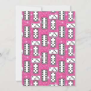 Domino-Steine Domino Brettspiel Rosa Glitter Dankeskarte