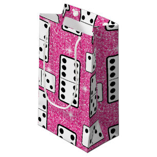 Domino-Steine Domino Brettspiel Rosa Glitter Kleine Geschenktüte