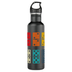 Dominoes Fliesen Retro coole Farben dominoes Spiel Edelstahlflasche
