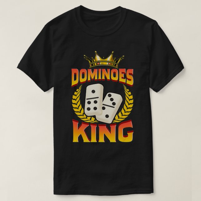 Dominoes King Domino Player Domino beard rules  T-Shirt (Design vorne)