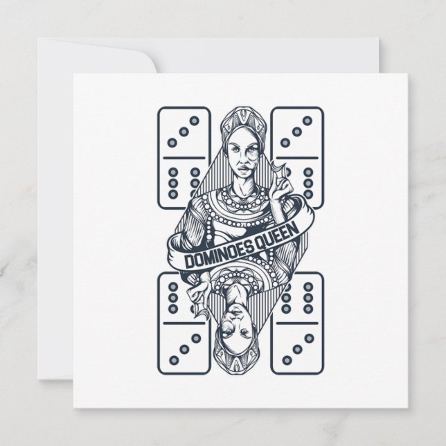 Dominoes Queen Play Tiles Puzzler Game Gift Einladung (Vorderseite)