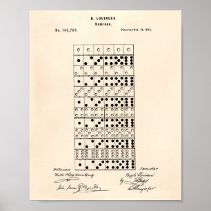 Dominos 1873 Patent Art Old Peper Poster