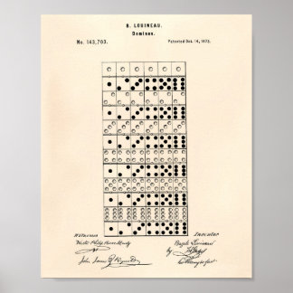Dominos 1873 Patent Art Old Peper Poster