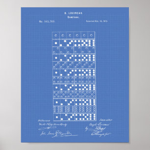 Dominos 1873 Patent Kunst Blaupause Poster