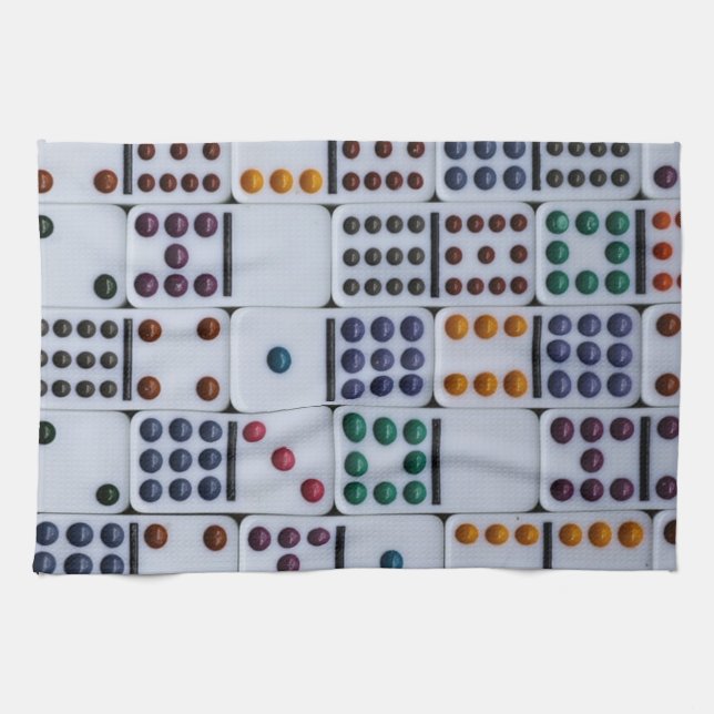 Dominos Numbers Game Geschirrtuch (Horizontal)