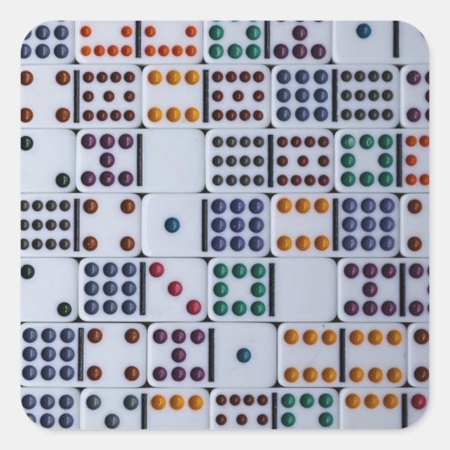 Dominos Numbers Game Quadratischer Aufkleber (Vorderseite)