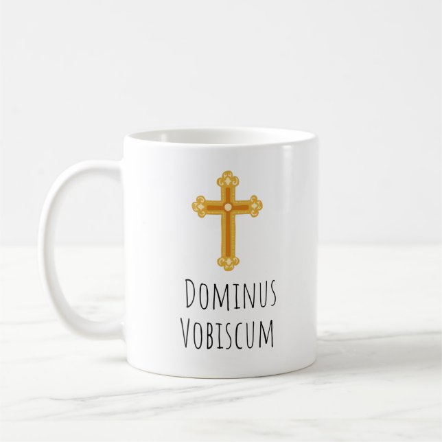 Dominus Vobiscum, traditionell katholische Lateinm Kaffeetasse (Links)