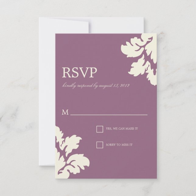 DOMMAGES PLUM ET LIME | RSVP POUR MARIAGE (Devant)