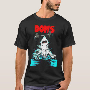 DOMS Shark Gym Fitness Gewichtszunahme Bodybuildin T-Shirt
