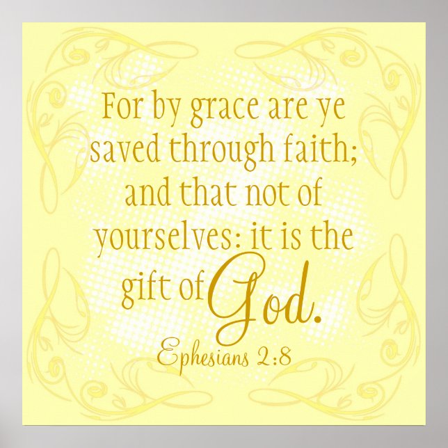 Don de Dieu verset biblique Ephésiens Poster (Devant)