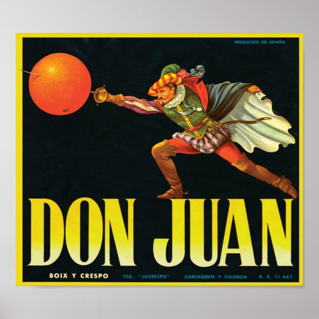 Don Juan Vintage Crate Label Poster (Vorne)