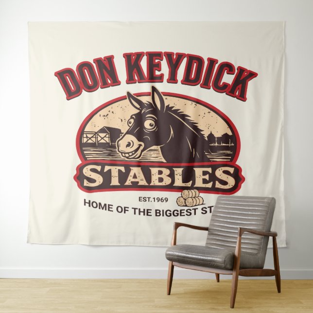 Don Keydick Stables Vintage Farm Wandteppich (Beispiel (Horizontal))