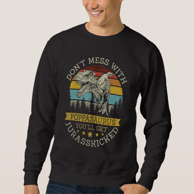 Don Mess mit Poppopsaurus Funny Dinosaur Tante Vin Sweatshirt (Vorderseite)