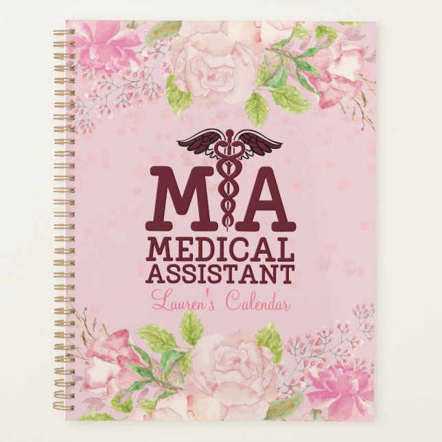 DON Nurse Pink Personalisiert Floral Journal Plann Planer (Vorderseite)