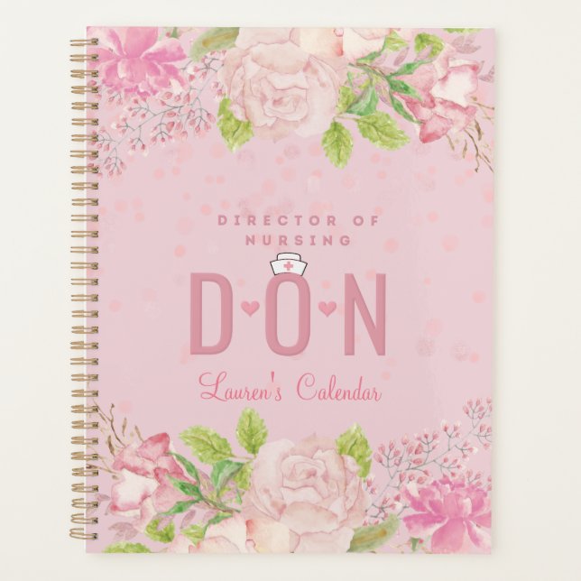 DON Nurse rose Personnalisé Journal Floral Planifi (Devant)