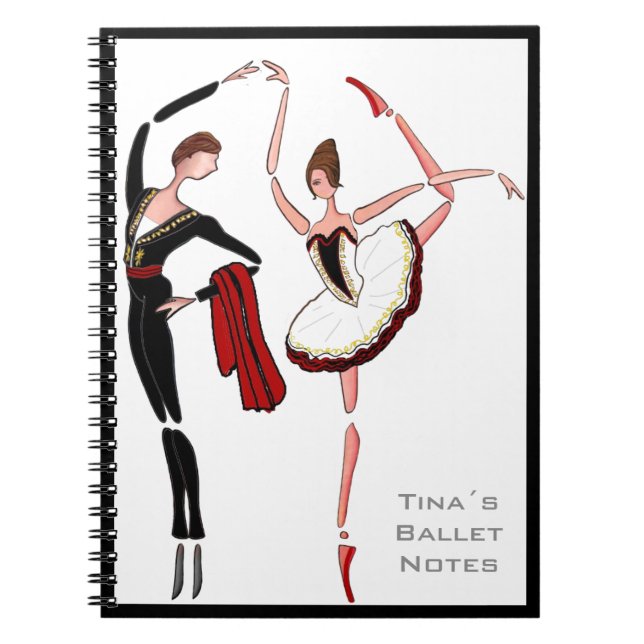 DON QUICHOTE BALLETT-TÄNZER-BALLERINA NOTWBOOK NOTIZBLOCK (Vorderseite)