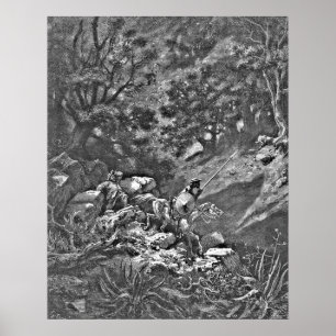 Don Quichote im Waldstich Poster