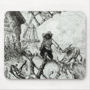 Don Quichote und die Windmühlen Mousepad