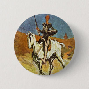 Don Quichote und Sancho Panza durch Daumier Honoré Button