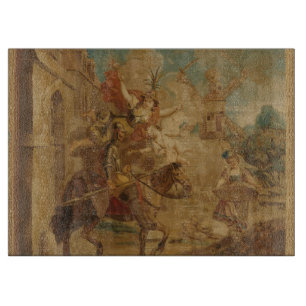Don Quijote, von Torheit geleitet, 18. Jahrhundert Schneidebrett