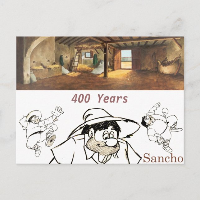 DON QUIXOTE - Hintergrund der Animation von Cartoo Postkarte (Vorderseite)