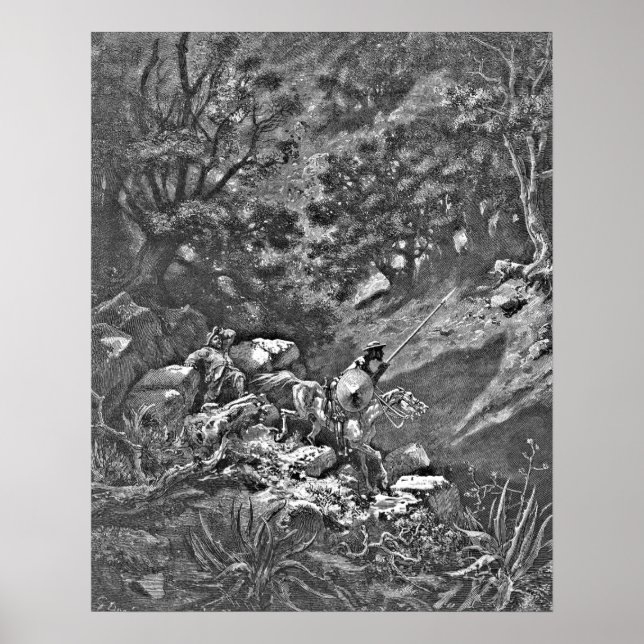 Don Quixote in der Forstgravur Poster (Vorne)