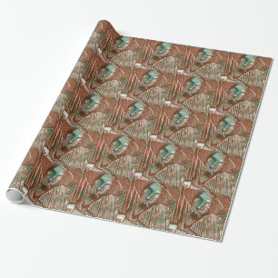 Don Quixote in Grün und Braun Geschenkpapier