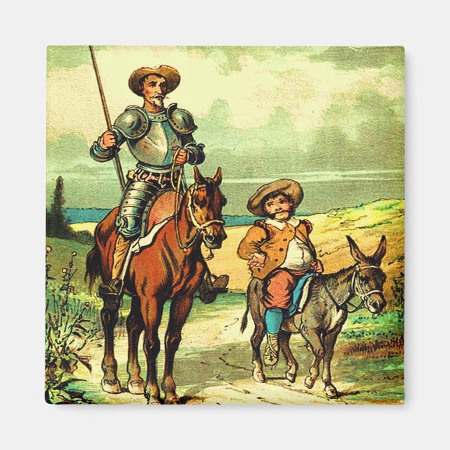 Don Quixote und Sancho Panza Magnet (Vorne)
