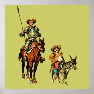 Don Quixote und Sancho Panza Poster