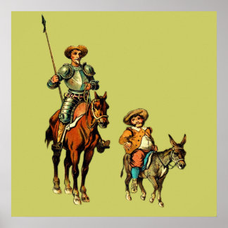 Don Quixote und Sancho Panza Poster