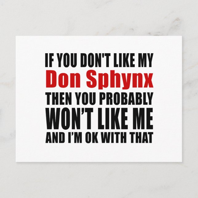 Don Sphynx Cats Designs Postkarte (Vorderseite)