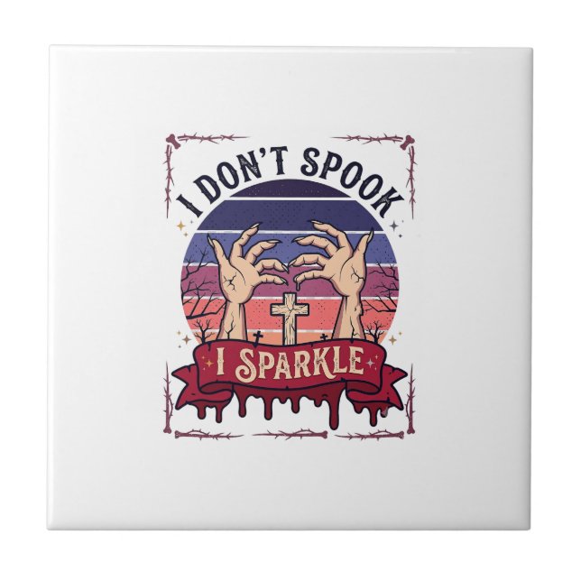 Don Spook Sparkle Zombie Hände Halloween Blut_1 Fliese (Vorderseite)