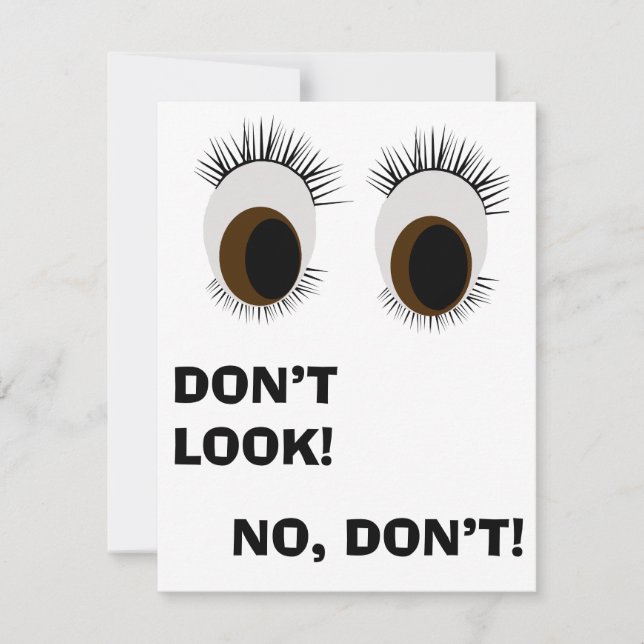 Don’t Look Notecard Mitteilungskarte (Vorderseite)