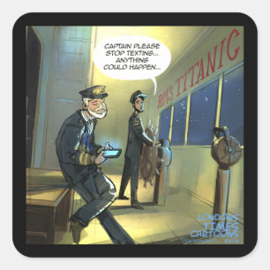 Don’t Text And Titanic Funny Quadratischer Aufkleber