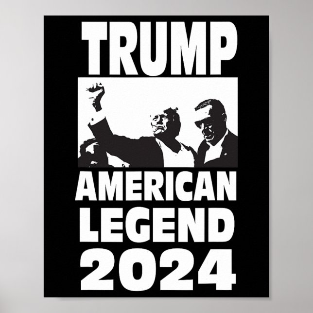 Don Trump 2024 - Bulletproof Never ergeben Legend Poster (Vorne)