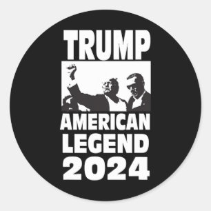 Don Trump 2024 - Bulletproof Never ergeben Legend Runder Aufkleber