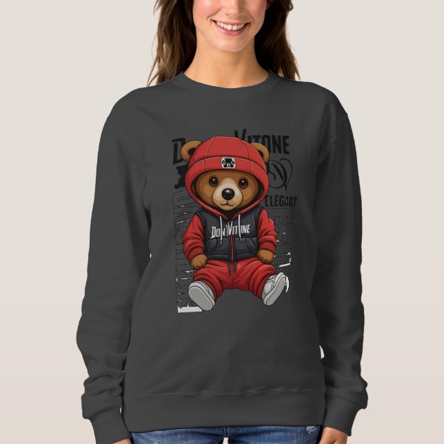 Don Vitone – Red Teddy King Vitotone Bear – Red El Sweatshirt (Vorderseite)