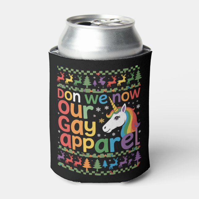 Don We Now Our Gay Apparel Unicorn Gay Christmas  Dosenkühler (Kanne Vorderseite)