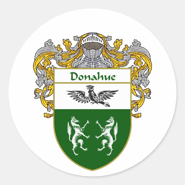 Donahue-Wappen (mantled) Runder Aufkleber (Vorderseite)